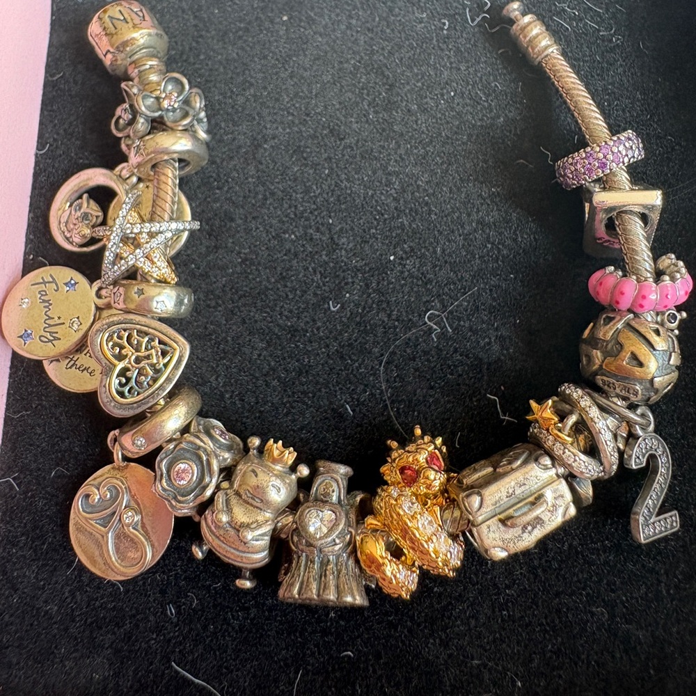 Pandora bracelet with 17 charms
